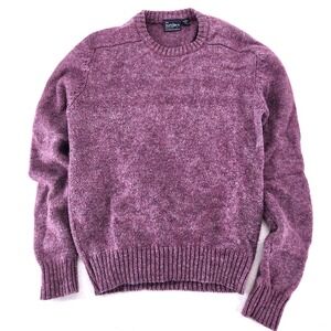 Vintage Purple Wool Blend Crewneck Sweater Womens XL 90s Chunky Knit Granola